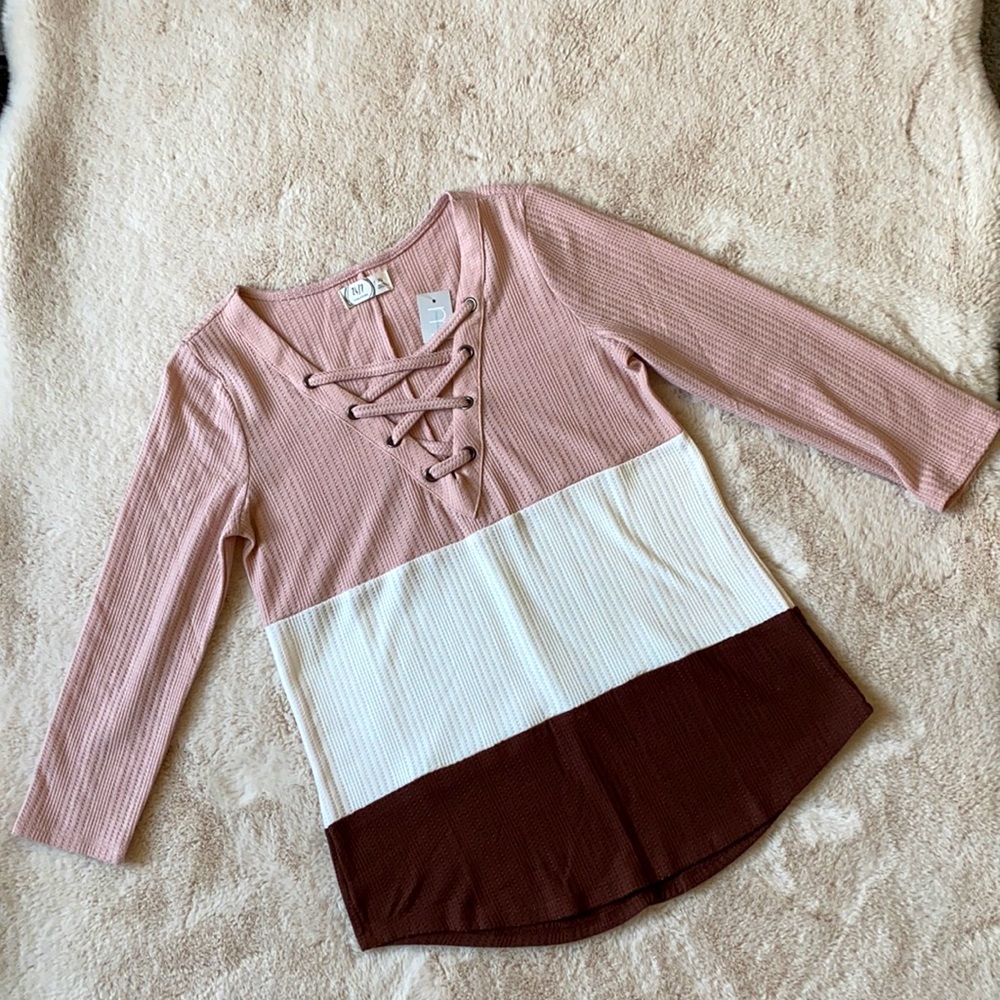 NWT Maurices 24/7 Tri-Color Blouse XS